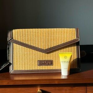 VERSACE TRAVEL CREAM WITH NANETTE LEPORE CLUTCH🩵